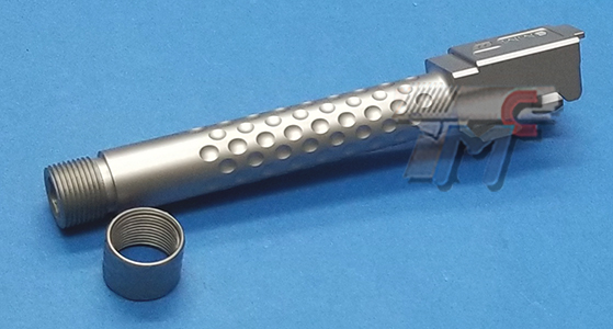 PTS ZEV Threaded Barrel + Inner Barrel ComBo Set for Marui Glock17 (Silver) - Click Image to Close